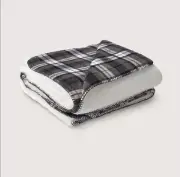 Vs PINK DARK CHARCOAL BLANKET New Sherpa