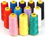 12 X 1500M Overlock Sewing Thread Polyester Thread Assorted Colors Yard Spools