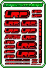 LRP ESC MOTOR BRUSHLESS RC 1/10 1/8 STICKERS LIPO BUGGY CAR DECAL RED BLACK R/C