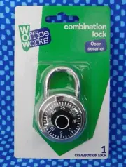 WOW OFFICE WORKS Combination Combo Pad Lock Heavy Duty Nickel Coated Steel #DF20