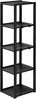 [Like-It] Shoe Storage Shoe Rack, Slim, 5 Tiers, Approx. Width 9.4 x Depth 11.2 x Height 36.6 inches (23.8 x 28.5 x 93 cm), Black, Made in Japan, Cube Short Boot Storage, Space Saving, Easy Assembly,