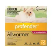 VQ Profender Cats 5-8Kg Pack of 2 &20's Allwormer Cat Worming Feline Worms Pet