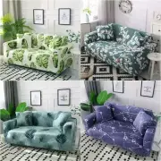 1/2/3/4 Seater Sofa Slipcover Elastic Green Leaf Couch Room Chair Couch Cover
