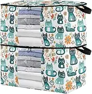 sanluoli 90L 2 Pack Under Bed Shoe Storage Organizer with Reinforced Handles, clear window Closet Storage Bag