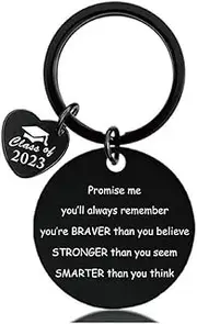 [yaozeio] Always Remember You Are Braver Than You Believe Keychain Inspirational Graduation Gifts for Women Her Encouragement Gifts for Him Men