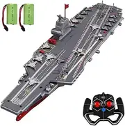 SOWOFA Aircraft Carrier RC Aircraft Carrier Model Medium-Sized Remote-Controlled Ship Rechargeable Electric Ship Model (Dual Battery Version)