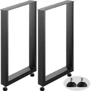 Black Metal Table Legs Frame - Heavy Duty Square Design 600x720mm