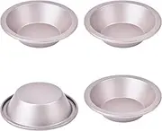 Bakeley Mini Pie Pan Set, 5-Inch 4Pcs Non-Stick Round Bread and Cake Bakeware for Oven and Instant Pot Baking (Champagne Gold)