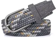 [Generic] NDSLJSLQT Elastic Woven Belts For Women & Men, 1.37" Wide Canvas Casual Braided Web Golf Belt For Jeans Pants -Yellow