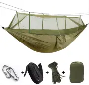 Travel Camping Backpacking Sleeping Hang Bed Hammock w/ Bug Mosquito Net Jungle
