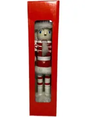 Christmas Decorative Nutcracker Figures, Handmade Wooden Peppermint soldier 1 pc
