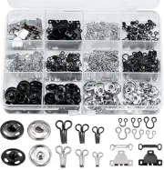 180 Pcs Hook And Eye Sewing Kit With Garment Buttons Skirts Pants Snap Buttons