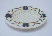 Stone Inlay Soap Saver | Marble Soap Tray for Bath Decor | 4.5x3.5" Razor Holder