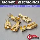 5PCS 9.5mm Gold Female Locking Spade 12-14 AWG Wire Terminal Connector