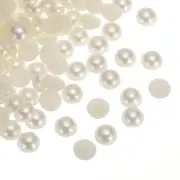 300pcs Flatback Pearls 14mm ABS Plastic Half Round Dome Pearls, Beige