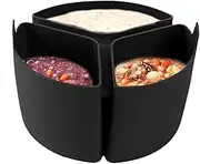 Silicone Stew Pot Liner, Foldable Slow Cooker Liner, Heat Resistant, Rice Cooker Divider, Food Grade Silicone Pot Liner for Baby Food Making, Potluck Party, 7.08×4.72in
