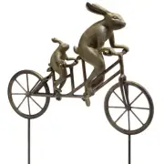 Tandem Bicycle Bunnies Garden Statue Indoor Outdoor