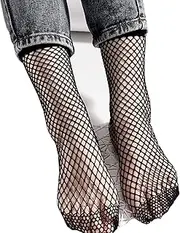 [ESOMAVRIX] 1Pair Women Lady Sexy Lace Ankle High Fishnet Mesh Net Solid Color Short Crew Summer Breathable Socks /1650