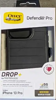 OtterBox Defender Pro Series Case and Holster For iPhone 13 Pro-Black