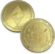 Ethereum Cryptocurrency Physical Souvenier Coin You Can Hold in Your Hand, 24kt Gold Plated with Certificate of Authenticity, President Coin, Original, Unique Aizics Mint Design
