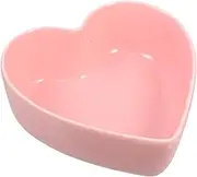 MOLUCKFU Heart Shaped Ceramic Bowl for Salad Soup Snacks Desserts Sturdy Kitchen Dish Pink for Home Cooking Entertaining