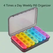 28 Gird Pill Organizer Weekly Pill Organizer Case Box 7 Day 4 Times a Day Health