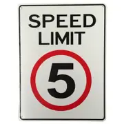 2x Warning Notice Sign 5 Speed Limited Shared Zone Scho 200x300mm Metal Quality