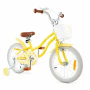 Costway 40cm Bike Training Bicycle w/Detachable Training Wheels & Adjustable Saddle Boys Girls Balance Bike Yellow