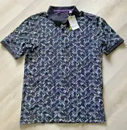 Robert Graham NWT Men's Small Black Blue Classic Fit Polo Shirt S Altman NWT $98