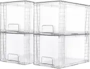 Vtopmart 4 Pack Large Stackable Storage Drawers,Easily Assemble Acrylic...