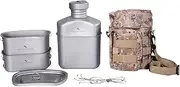 Boundless Voyage Titanium Military Canteen Outdoor Camping Hiking Water Bottle Mess Kit