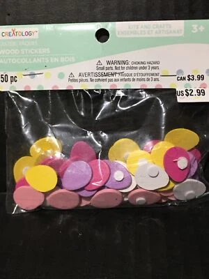 Easter Egg Wood Stickers Embellishments 50 Pc Creatology New