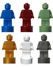 NEW LEGO - MicroFig - Plain - statue set x 6 dark Red GrayBlue Green White Gold