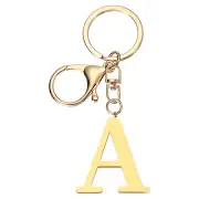 Initial Letter Key Chain Letter A-Z Keychain Initials Keyring, Golden (A)