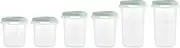 Miniland Set of 6 Hermisized Mint. Set of 6 Airtight Containers with Measuring Divisions (200, 250 and 330ml) Safe, Durable and Dishwasher Safe, Microwave and Freezer Safe, Dolce Collection