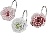 Avanti Linens - Shower Curtain Hooks, Floral Bathroom Decor, Set of 12 (Spring Garden Collection)