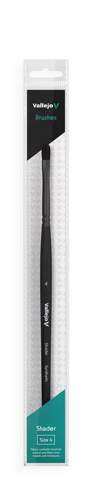 Vallejo Hobby Brushes: Shader Filbert Flat Synthetic Brush No. 4