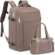 RDTGO Travel Backpack For Women, 40L Carry-On Backpack, Airline Approved Brown