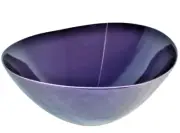 DIANE VON FURSTENBERG Home Pebblestone Eggplant Large Round Serving Bowl New