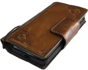 Genuine Leather case for Galaxy Z Fold5 Wallet Book Diy Retro 4 3 5 6 decorated