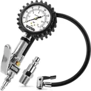 Tire Pressure Gauge with Inflator (170 PSI) - Air Pressure Gauge for Tires - Air