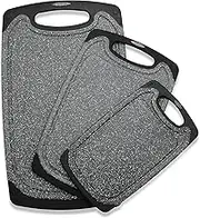 Cutting Boards for Kitchen, Large-Small Chopping Board Set of 3, Dishwasher Safe, Juice Groove, Easy Grip Handle, Non-Slip Rubber Cutting Boards, Mats & Sets