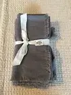 Set/4 Williams Sonoma Fringe Gray Linen Napkins