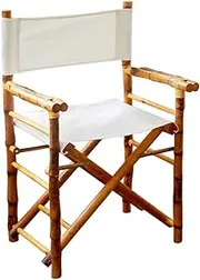Collapsible Chair Bamboo Frame Lounge Chairs Canvas Padded Seats Beach Camping Chair Collapsible Chair for Yard Garden Patio Beach Picnic for Home Hotel Restaurant