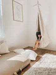 Natural Linen Kids Hammock Swing | 100% natural + POLYESTER filled pillow