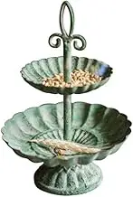 Fruit and Produce Storage Basket Double-Layer Wrought Iron Storage Plate Decorative Ornaments Sundries Garden Afternoon Tea Snack Stand Suitable for Kitchen Counters