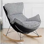 AUPRES Single Sofa Recliner Chair Rocking Chair Tech Cloth Balcony Home Lounge Chairs Lazy Rocking Chairs for Living Room, Bedroom(Black)