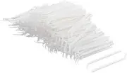 Plastic Household Teeth Cleaning Tool Curved Hook Toothpicks White (300PCS)