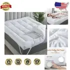 Luxury 5-Inch White Jacquard Feather Mattress Topper - Twin, Breathable Design