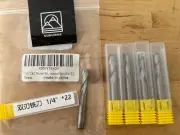5Pcs 1/4" *22 Shank Down Cut Spiral CNC Router Bits End Mill Double Edge 2"L